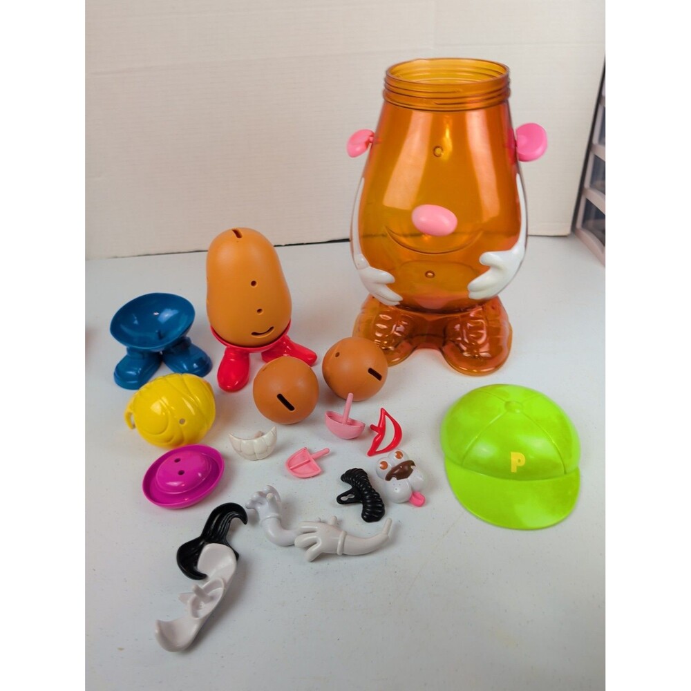 Vintage Hasbro 2002 Giant Mr Potato Head Storage 13" Container w/ Lots of Pieces